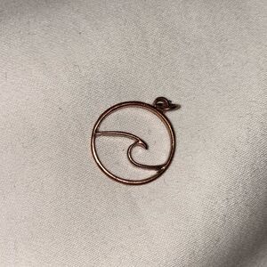 Gold Wave Necklace Pendant